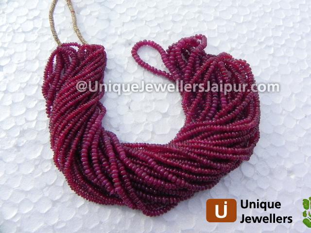 Ruby Smooth Roundelle Beads